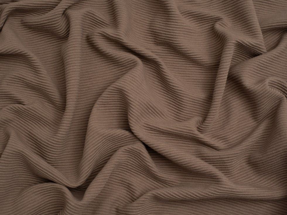 Minerva Core Range Taupe Baby Soft Cotton Ottoman Rib Stretch Knit Fabric