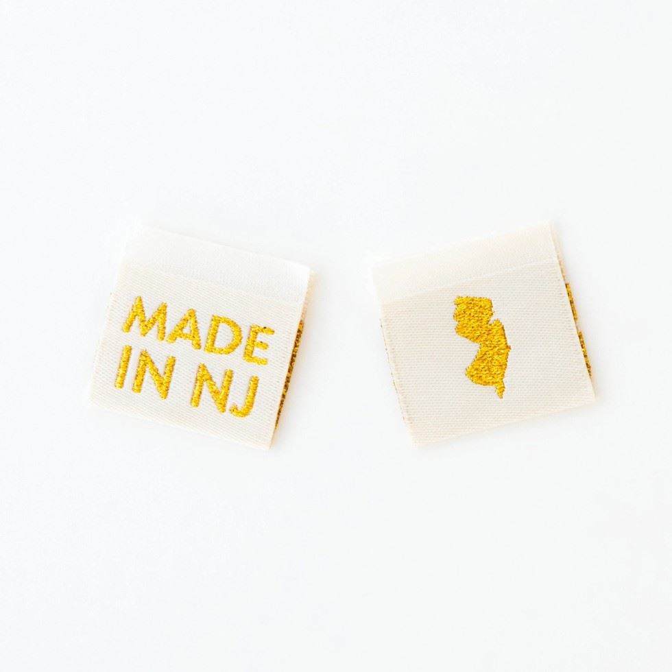 Sarah Hearts Made In My State Gold Woven Labels New Jersey
 