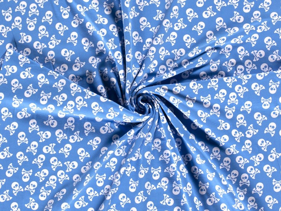 Cotton Jersey Stretch Knit Fabric Blue
 