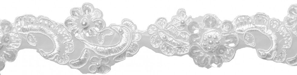 Simplicity White Sequin Pearl Trim