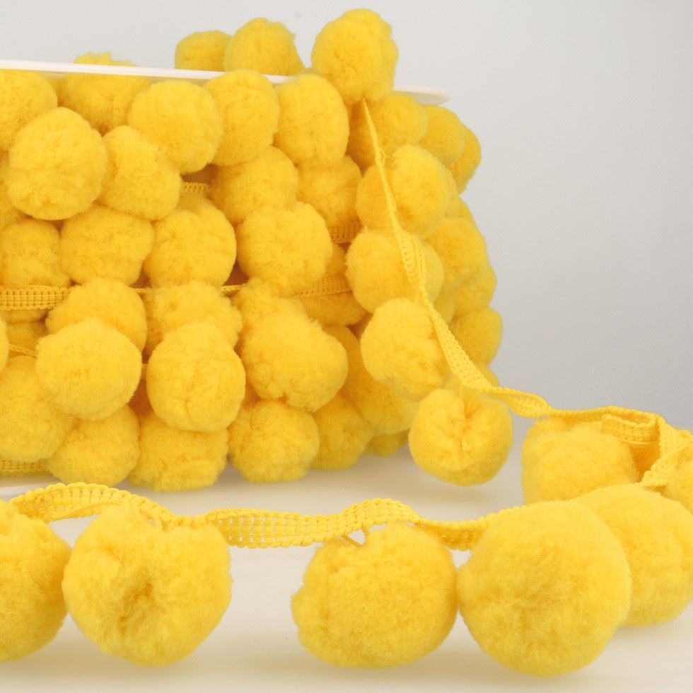 Stephanoise Pom Pom Trim Lemon Yellow