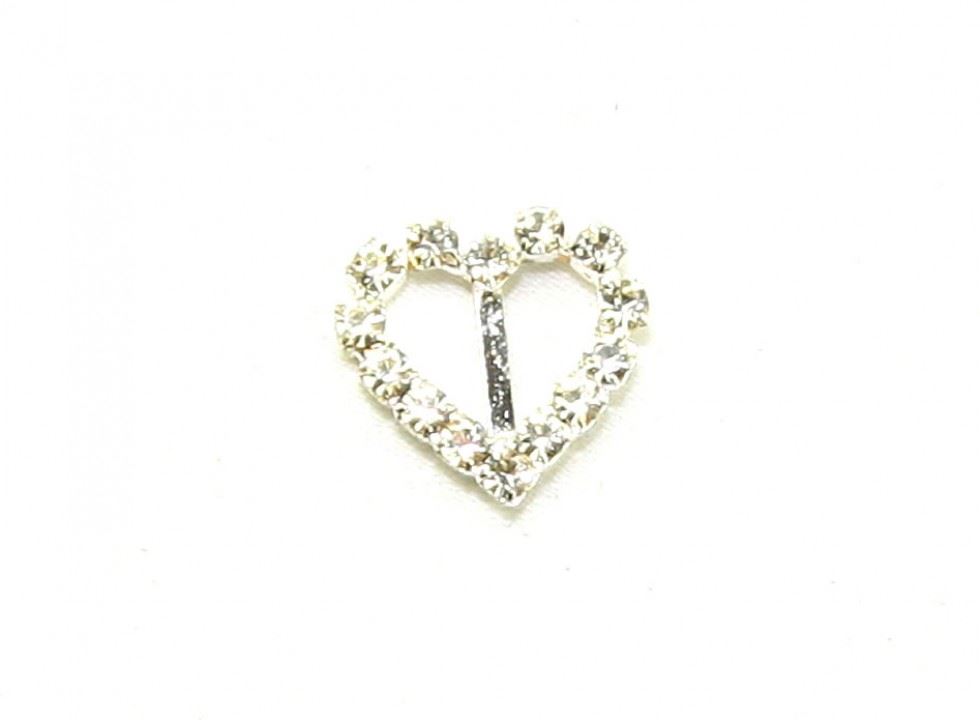 Silver Diamante Heart Buckle