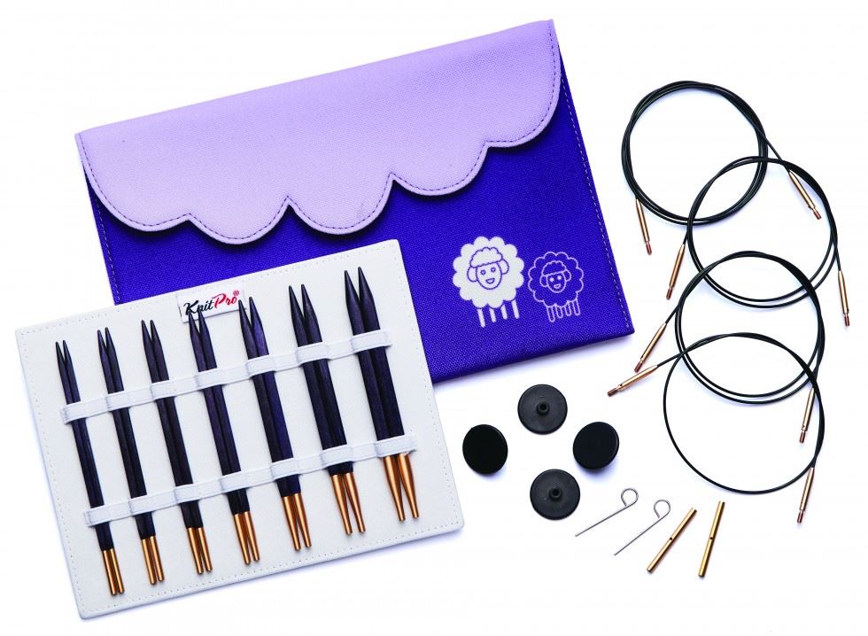 Minerva Jadore Cubics Standard Interchangeable Needles & Accessories Deluxe Gift Set Knit Pro Kp19301 - Image 3