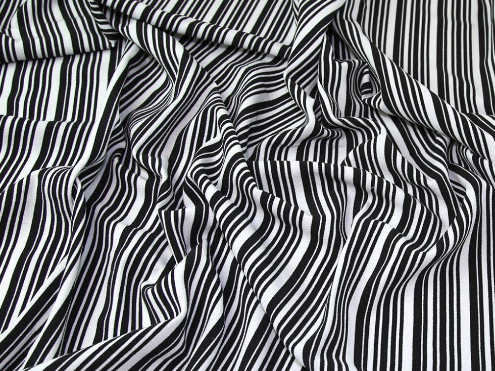 Lady Mcelroy Black & White Viscose Crepe Fabric