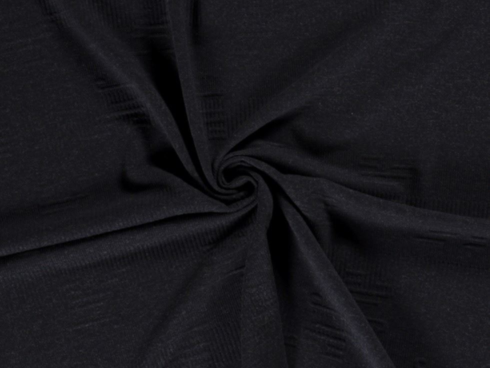 Textured Stretch Knit Fabric Navy
