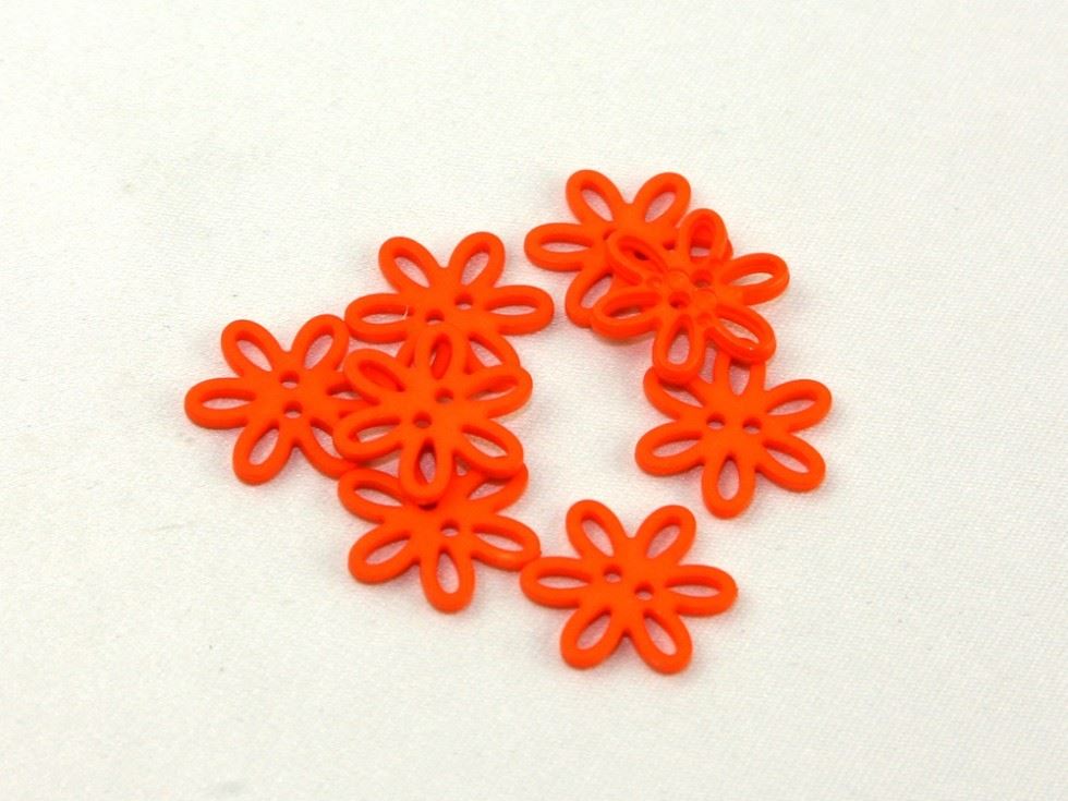 Dill Orange Plastic Flower Buttons (Value Pack)