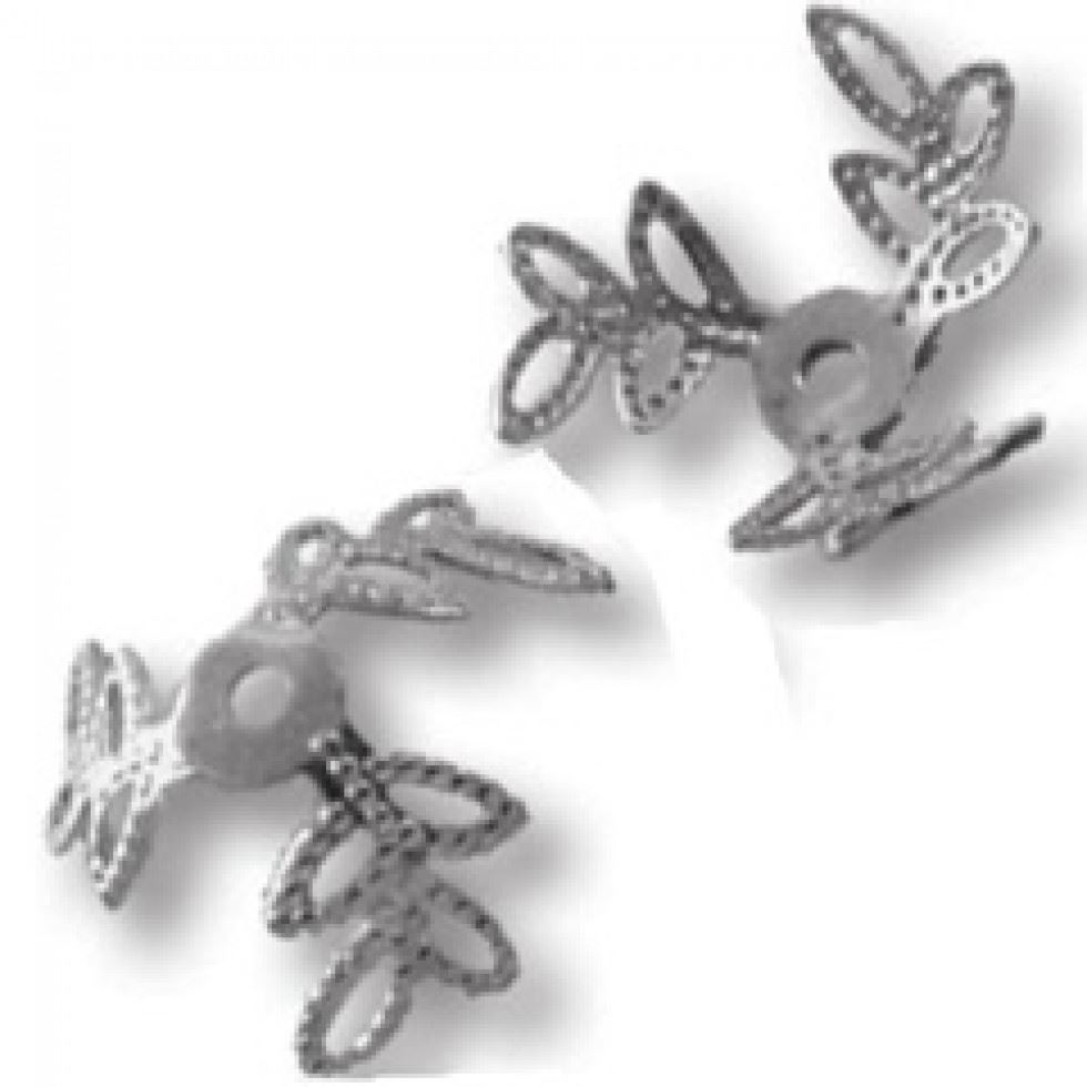 Trimits Silver Leaf Filigree Cap Findings (Value Pack Of 5)