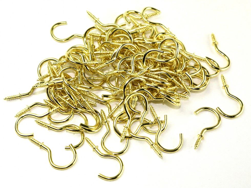 Metal Cup Curtain Hooks (Bulk Value Pack) Gold
 
