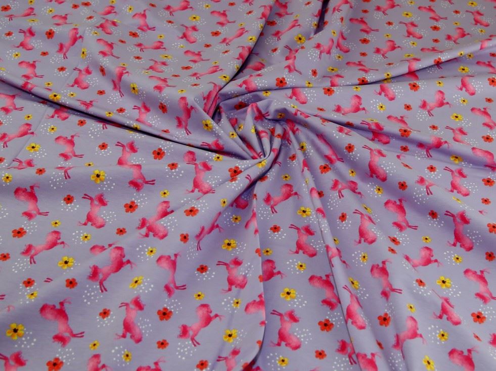 John Louden Lilac Cotton Jersey Stretch Knit Fabric