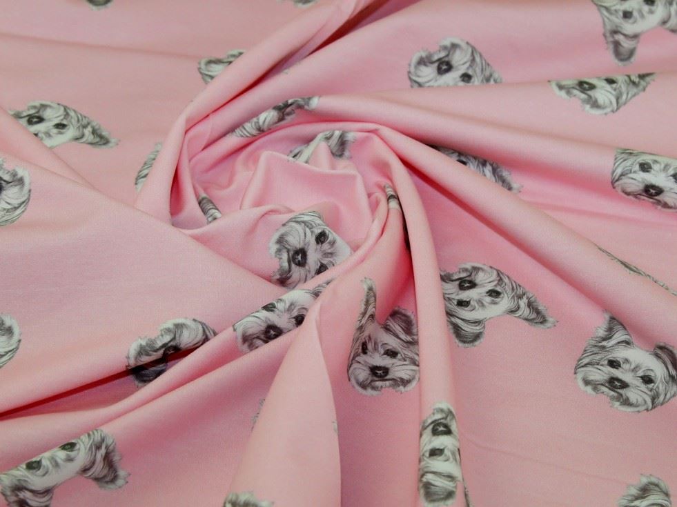 John Louden Pink Loop Back French Terry Stretch Knit Fabric