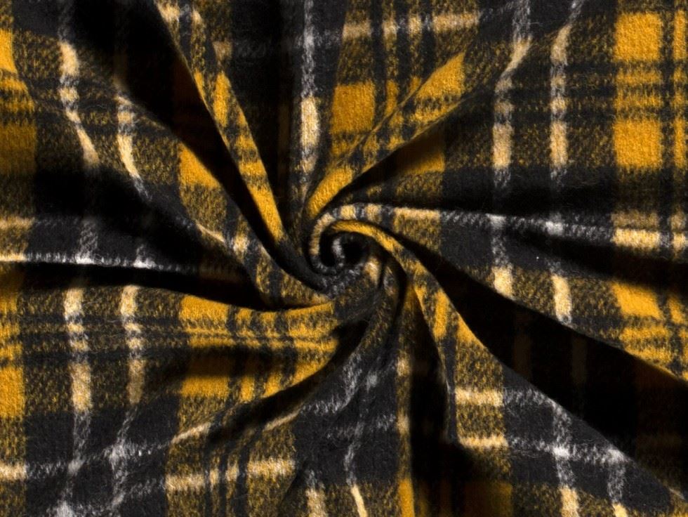 Wool Blend Knit Coating Fabric Ochre