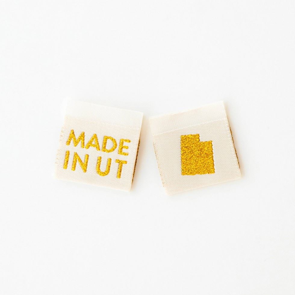 Sarah Hearts Made In My State Gold Woven Labels Utah
 