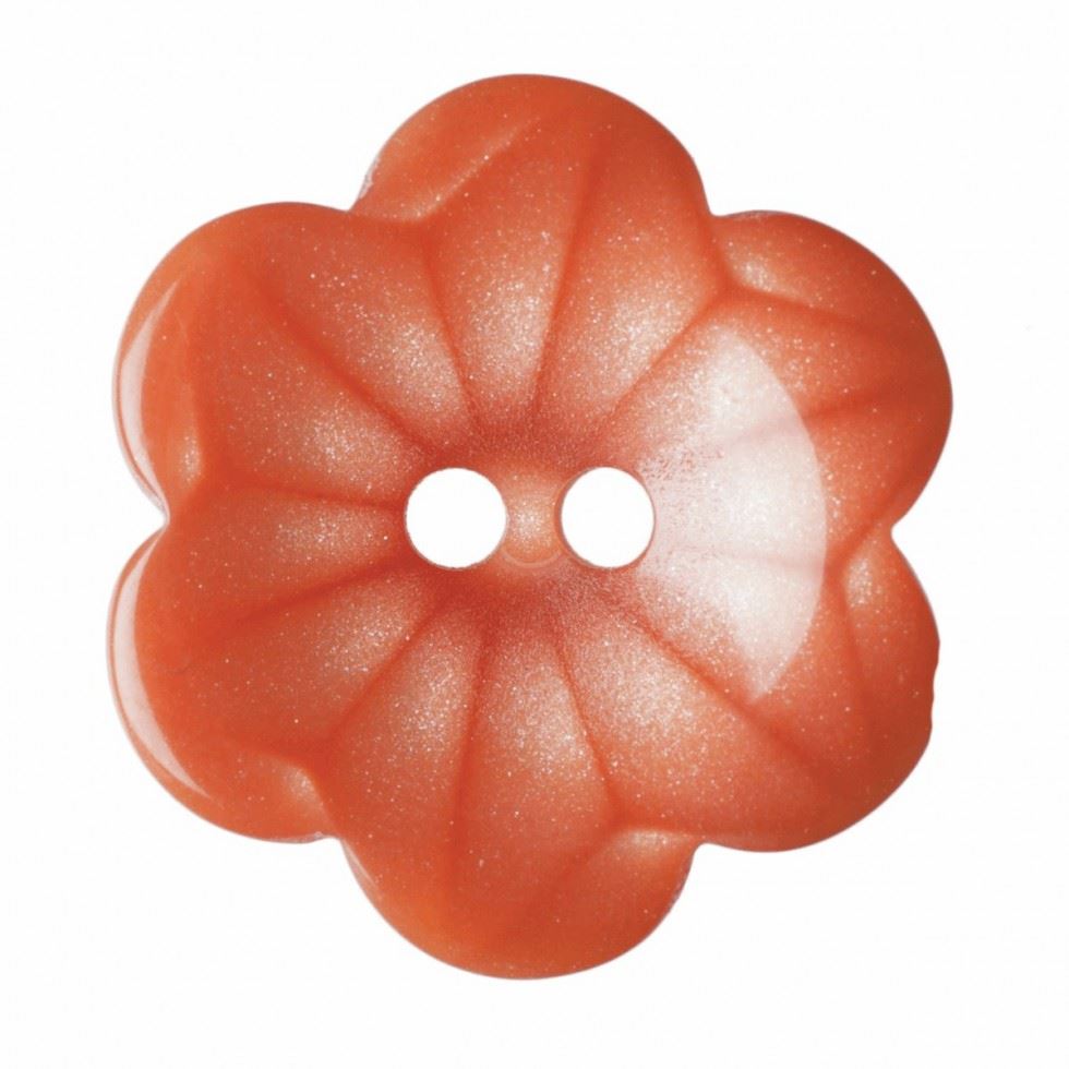 Hemline Orange Plastic Flower Buttons