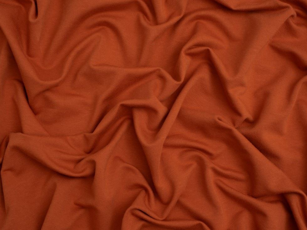 Minerva Core Range Rust Organic Loop Back French Terry Stretch Knit Fabric