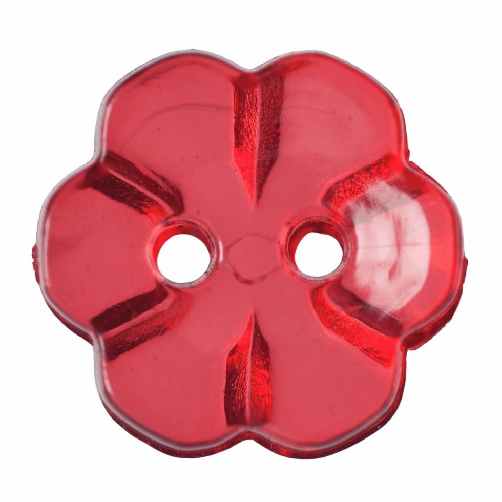 Hemline Red Plastic Flower Buttons