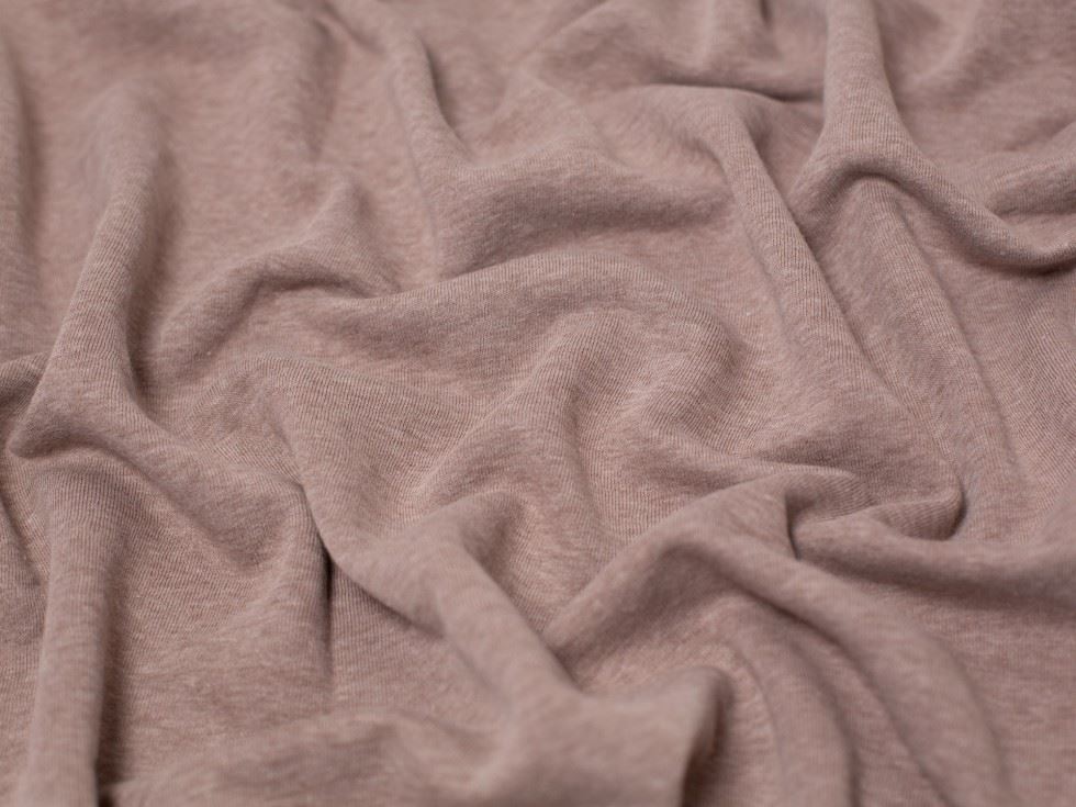 Minerva Core Range Biscuit Melange Polycotton Fleece Back Sweatshirt Stretch Knit Fabric
