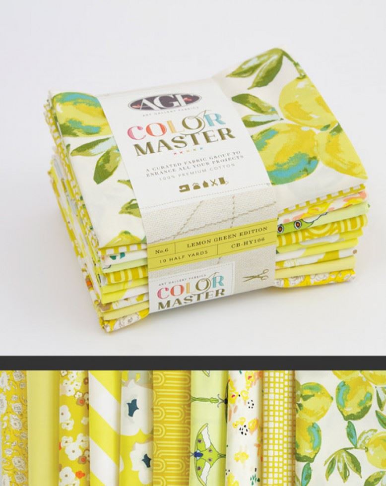 Art Gallery Fabrics Half Yard Fabric Pack No.6 Lemon Green Edition
 