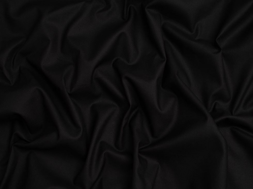 Minerva Core Range Black 100% Cotton Broadcloth Fabric