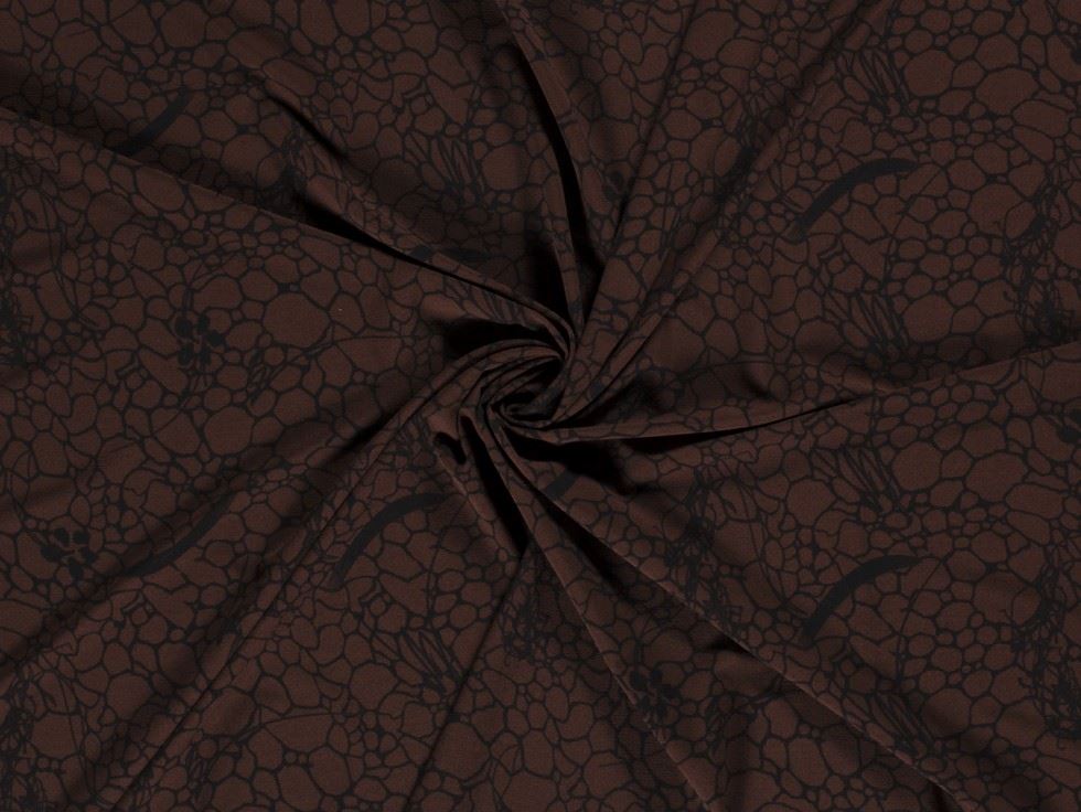 Stretch Woven Polyester Crepe Fabric Brown
 