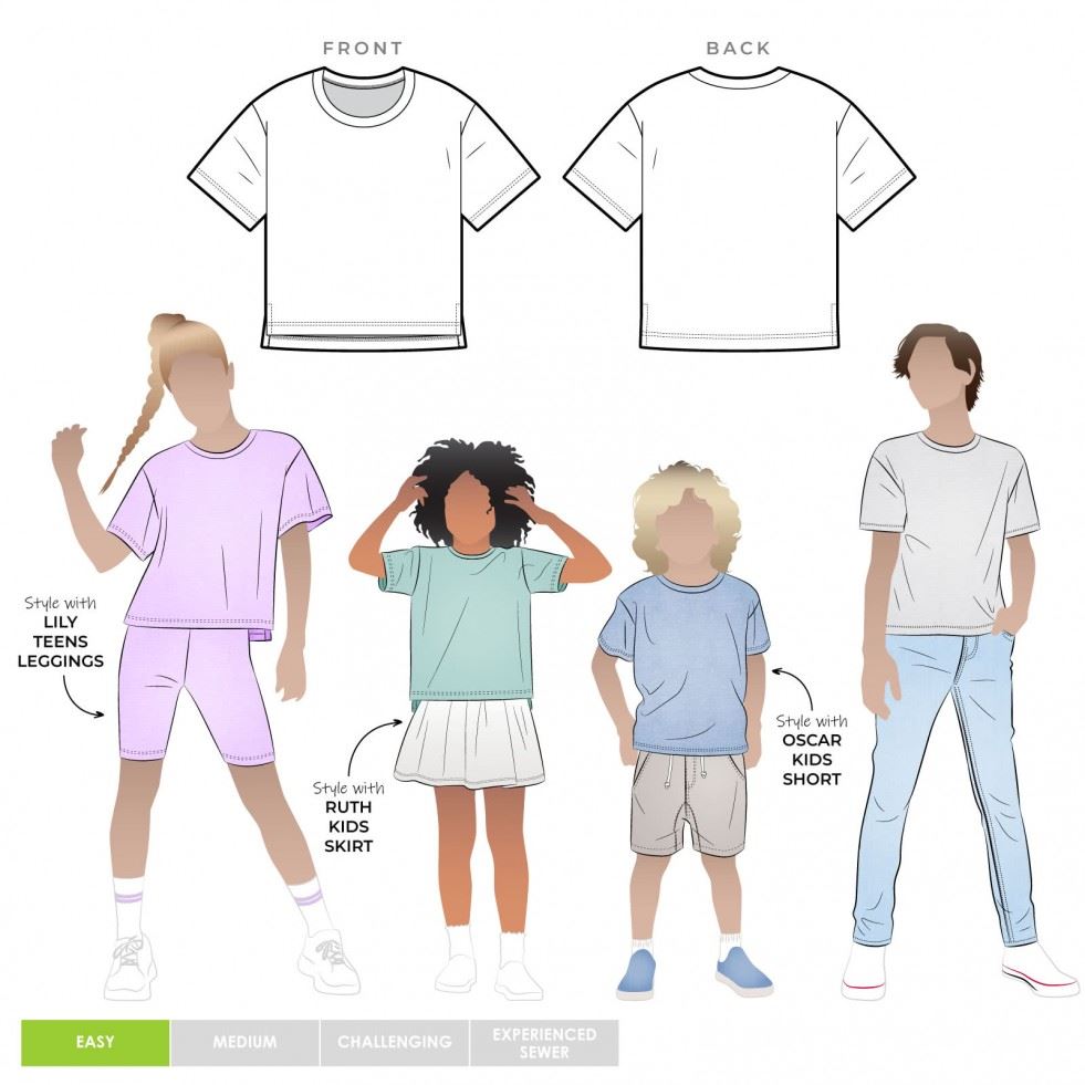 Style Arc Paper Sewing Pattern Kids Hayden Tee