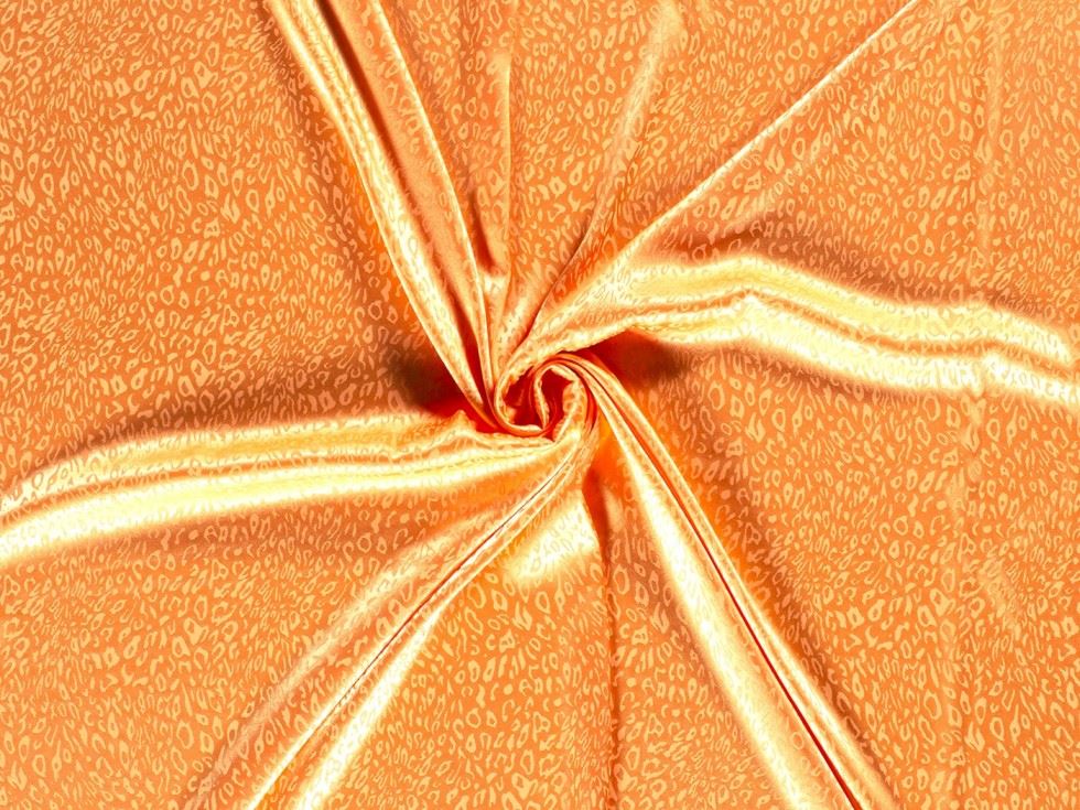 Stretch Woven Jacquard Satin Fabric Orange