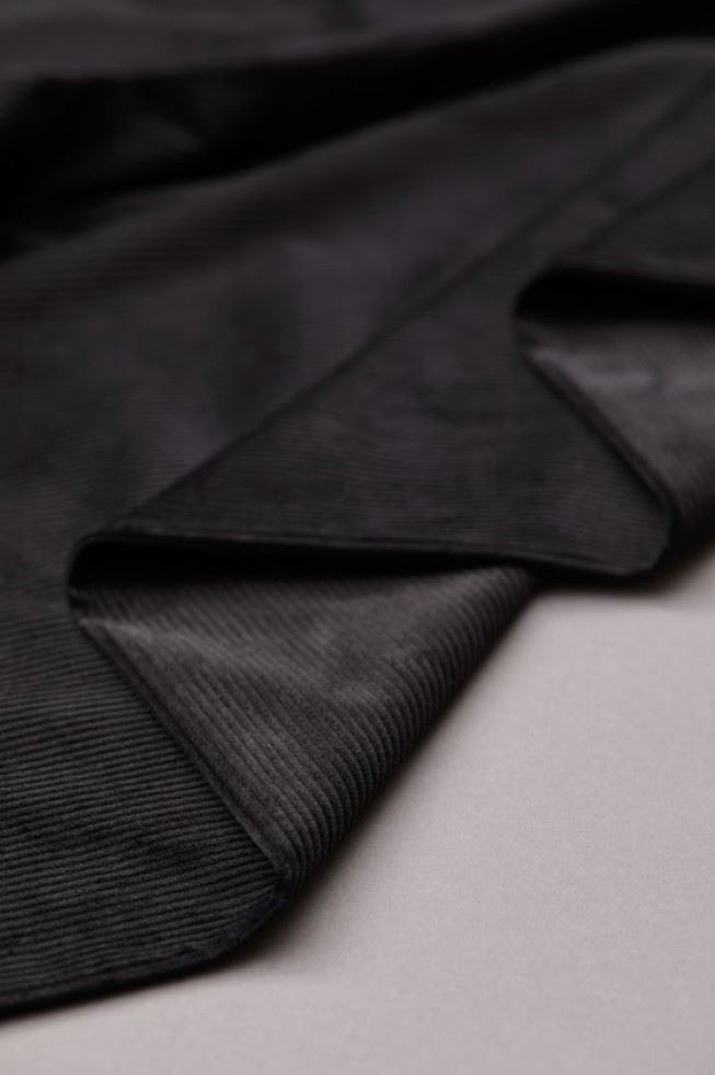 Mind The Maker Black Organic Kora Stretch Woven Corduroy Fabric