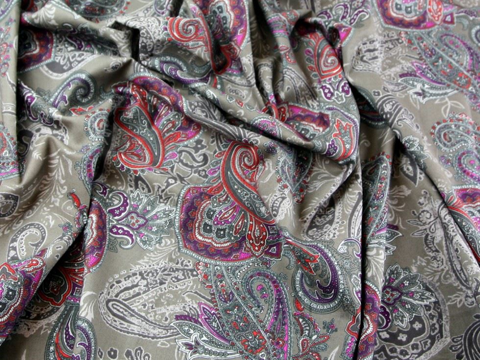 Cotton Lawn Fabric Taupe