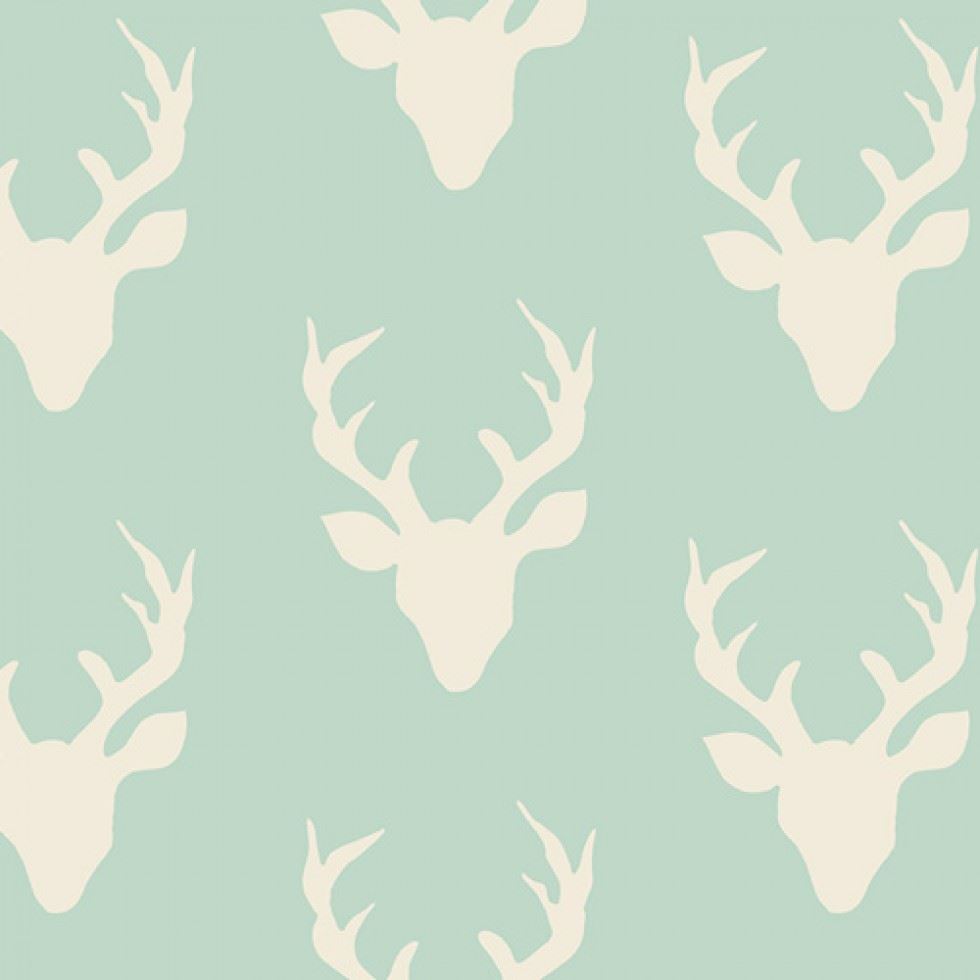 Art Gallery Fabrics Hello Bear 100% Cotton Poplin Fabric Buck Forest Mint