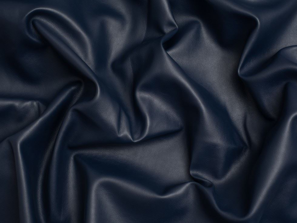 Minerva Core Range Heavy Faux Leather Fabric Navy Blue
