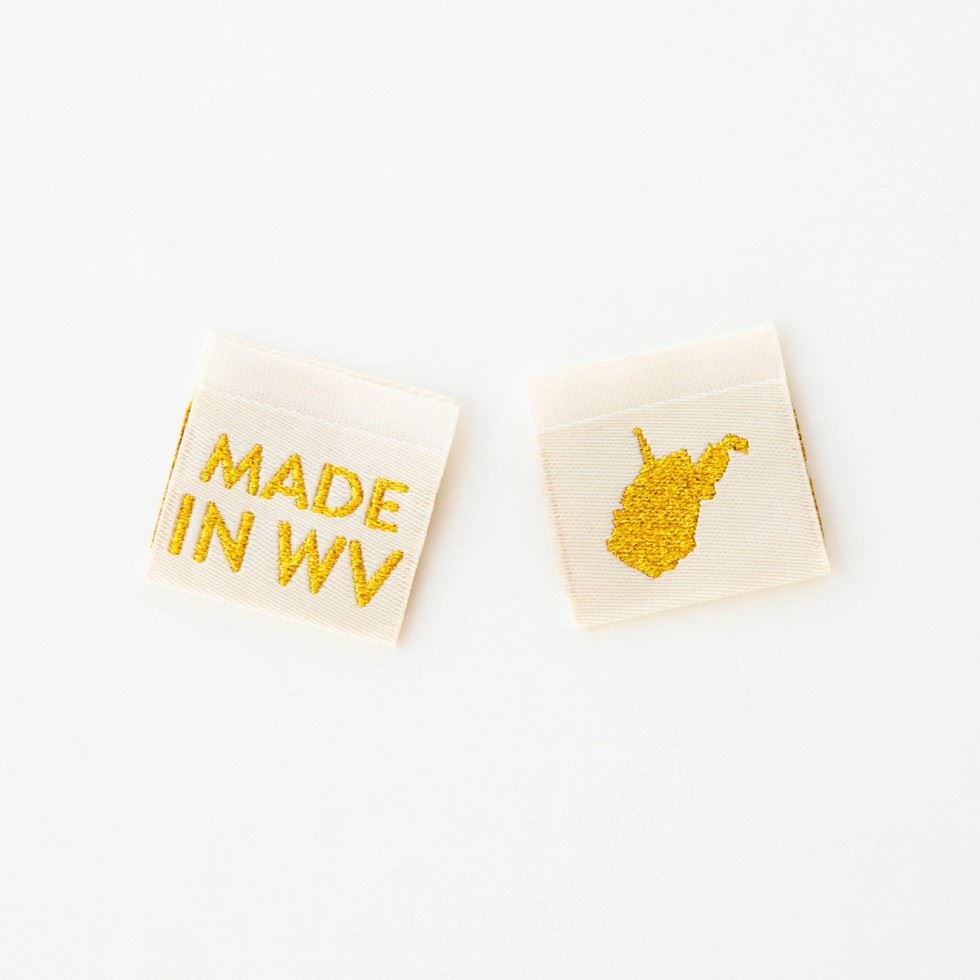 Sarah Hearts Made In My State Gold Woven Labels West Virginia
 