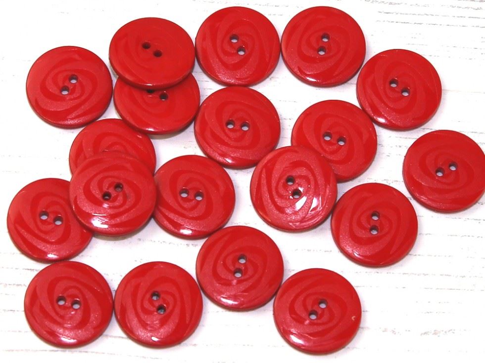 Dill Swirl Plastic Buttons (Value Pack) Red
 