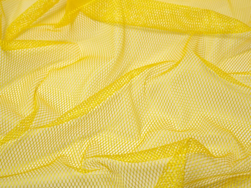 Minerva Stretch Mesh Fabric Dandelion Yellow By Annie Bamrda