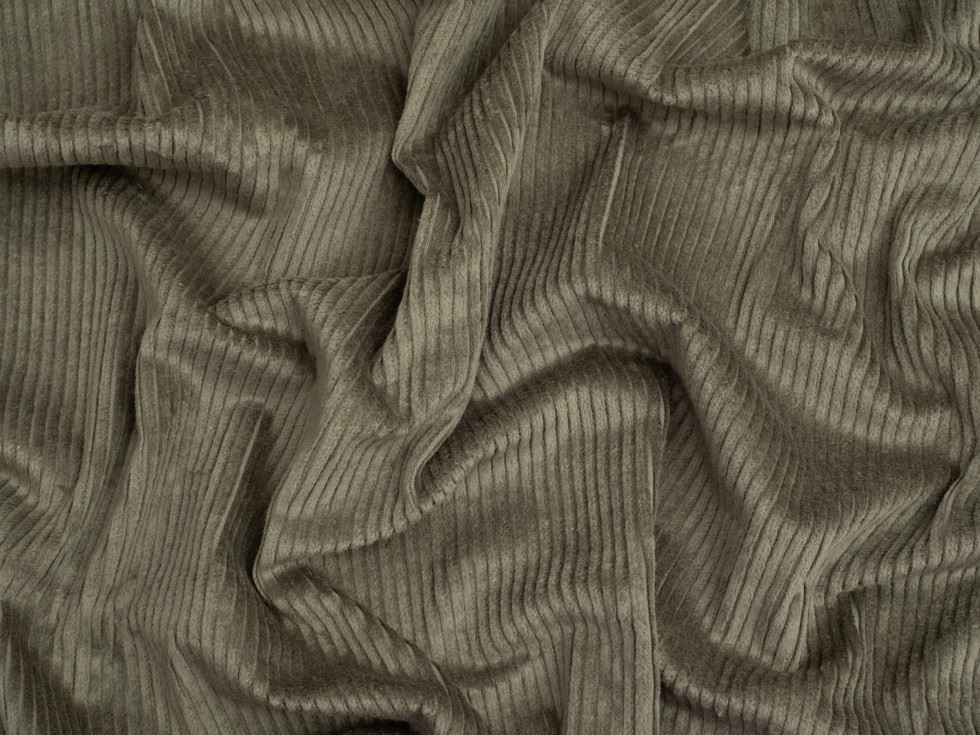 Minerva Core Range 6 Wale Stretch Woven Jumbo Cord Fabric Olive Green
 