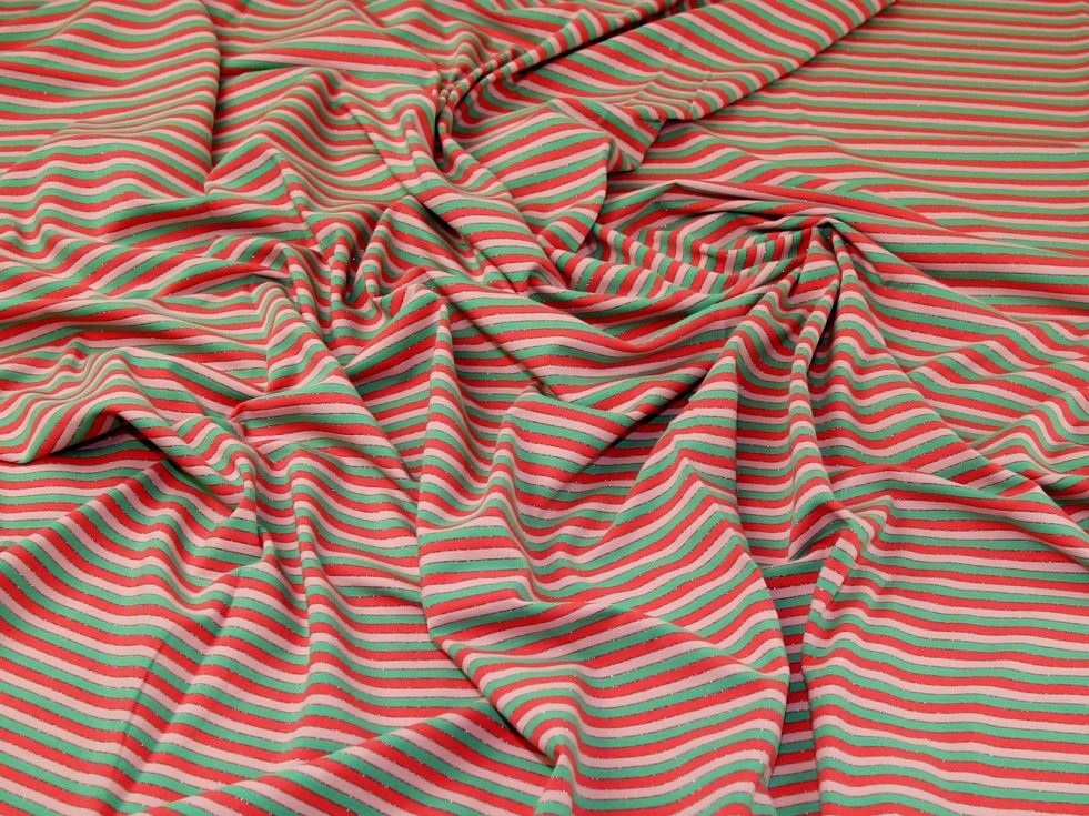 John Louden Pink Lurex Cotton Jersey Stretch Knit Fabric