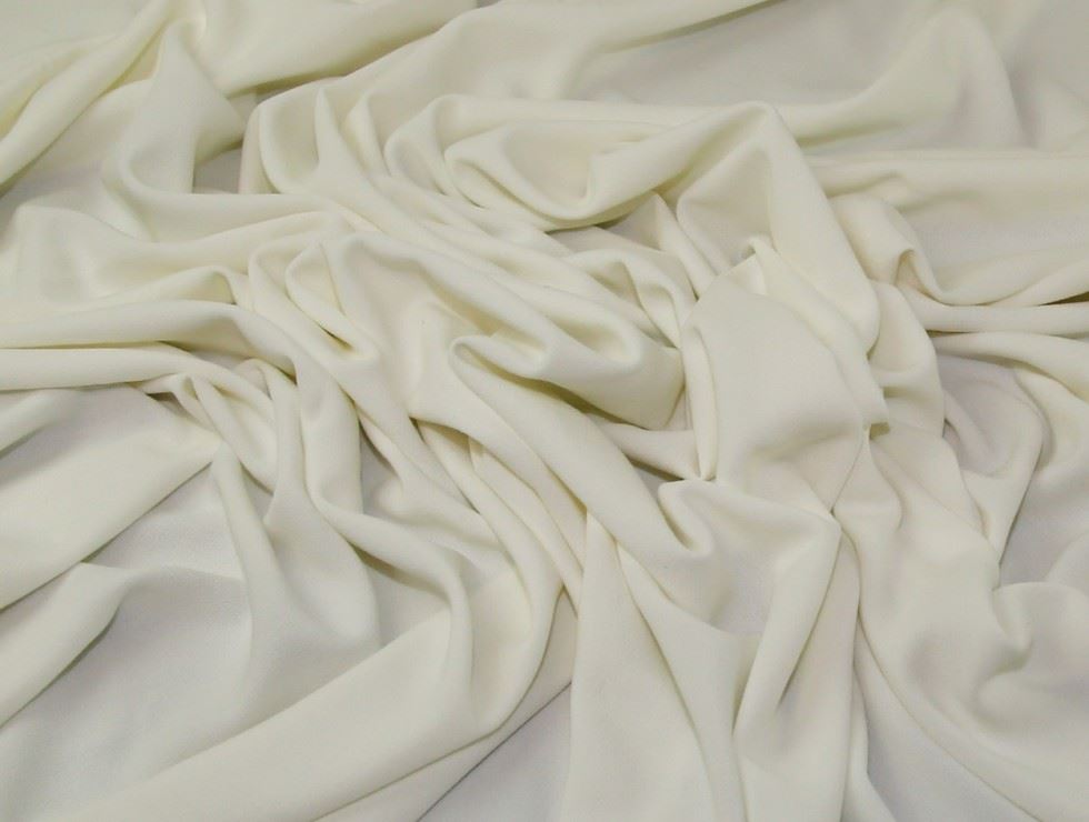 Ivory Deadstock Rio Stretch Woven Crepe Fabric