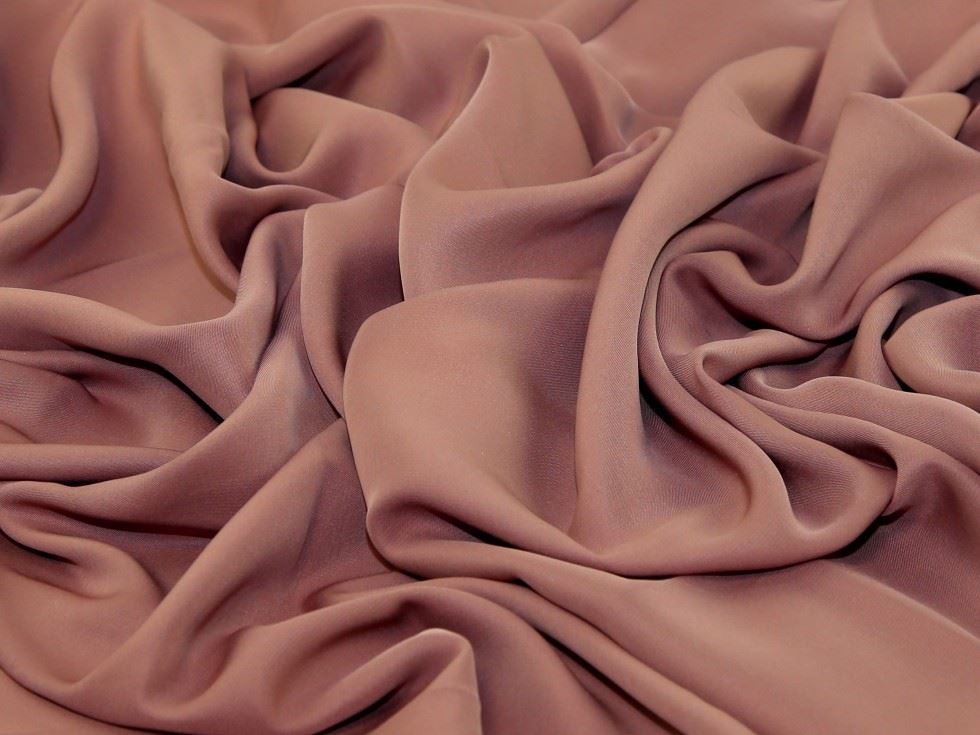 Deadstock Nida Polyester Crepe Fabric Rose
 