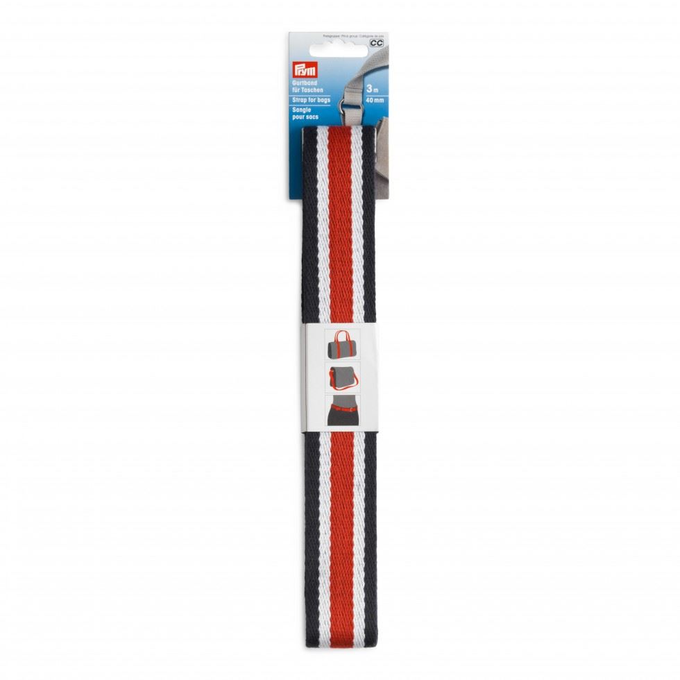 Prym Bag Strap Webbing Red Blue White