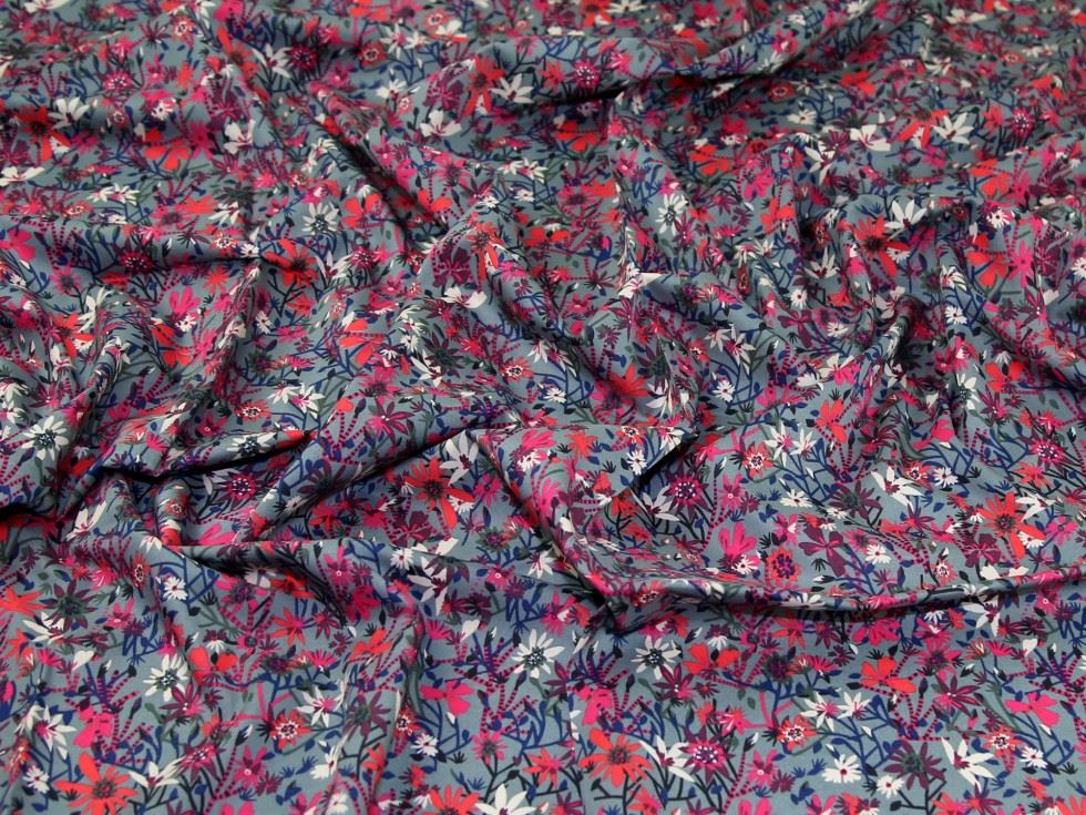 Cotton Lawn Fabric Pink & Grey
 