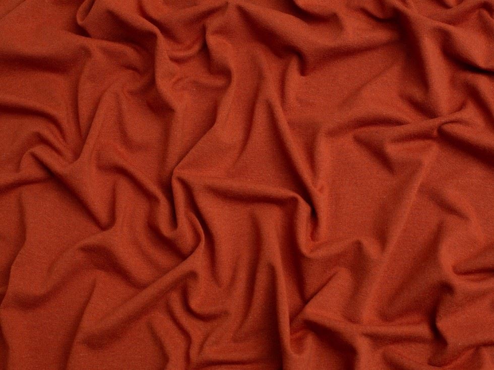 Minerva Core Range Rust Recycled Cotton Jersey Stretch Knit Fabric