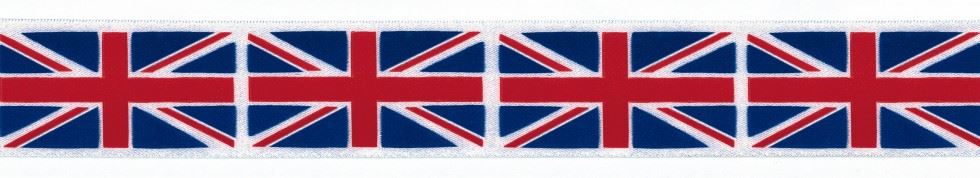 Berisfords Union Jack Ribbon (Value Roll) 1 Red/White/Blue
 