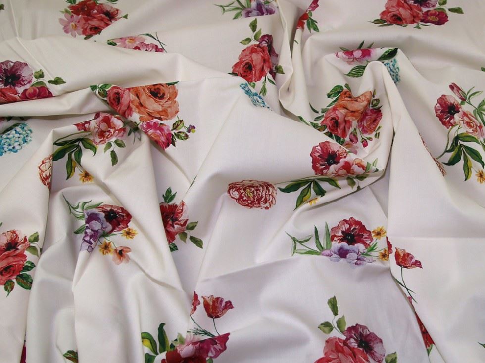 Lady Mcelroy Cream Marlie Cotton Lawn Fabric