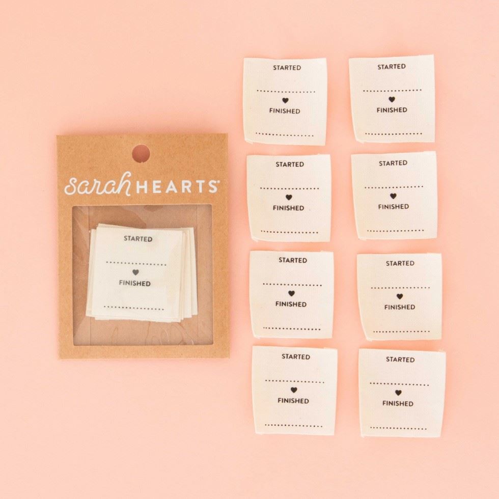 Sarah Hearts Started Finished Organic Cotton Woven Labels
 
