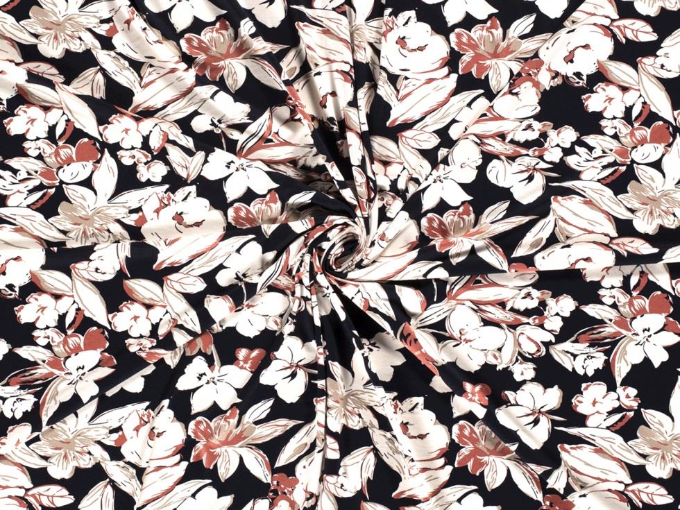 Viscose Jersey Stretch Knit Fabric Navy
 