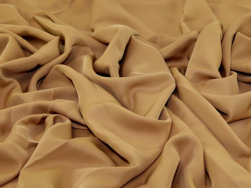 Deadstock Nida Polyester Crepe Fabric Sand
 