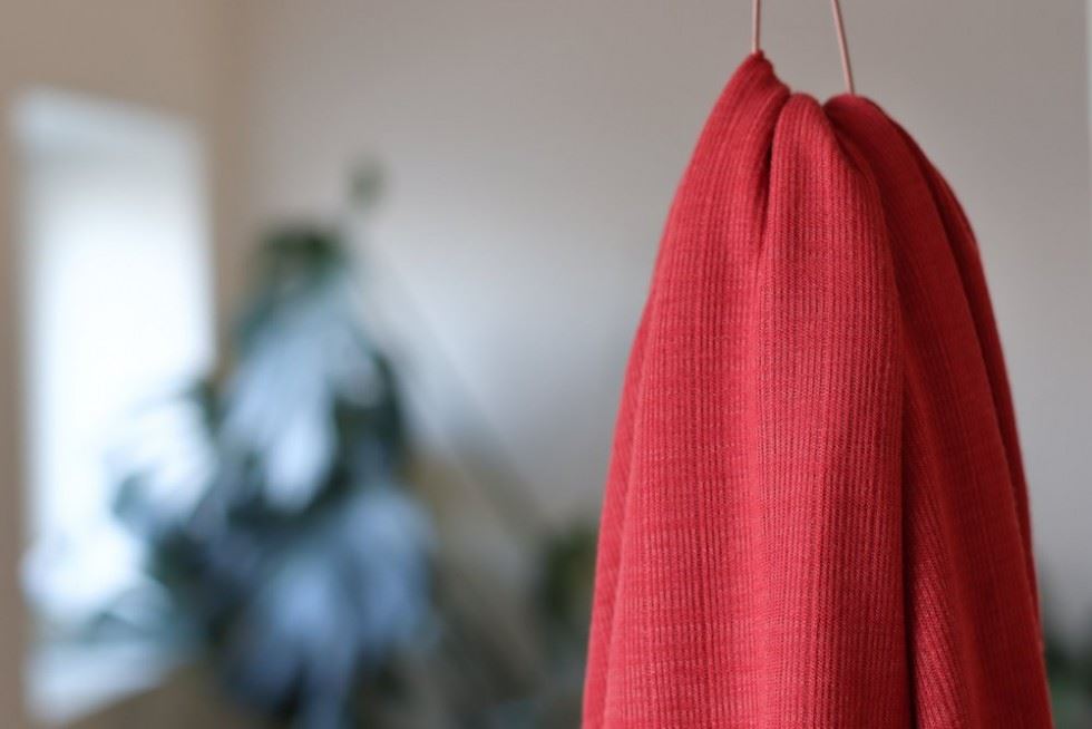 Mind The Maker Russet Red Viscose Rib Stretch Knit Fabric