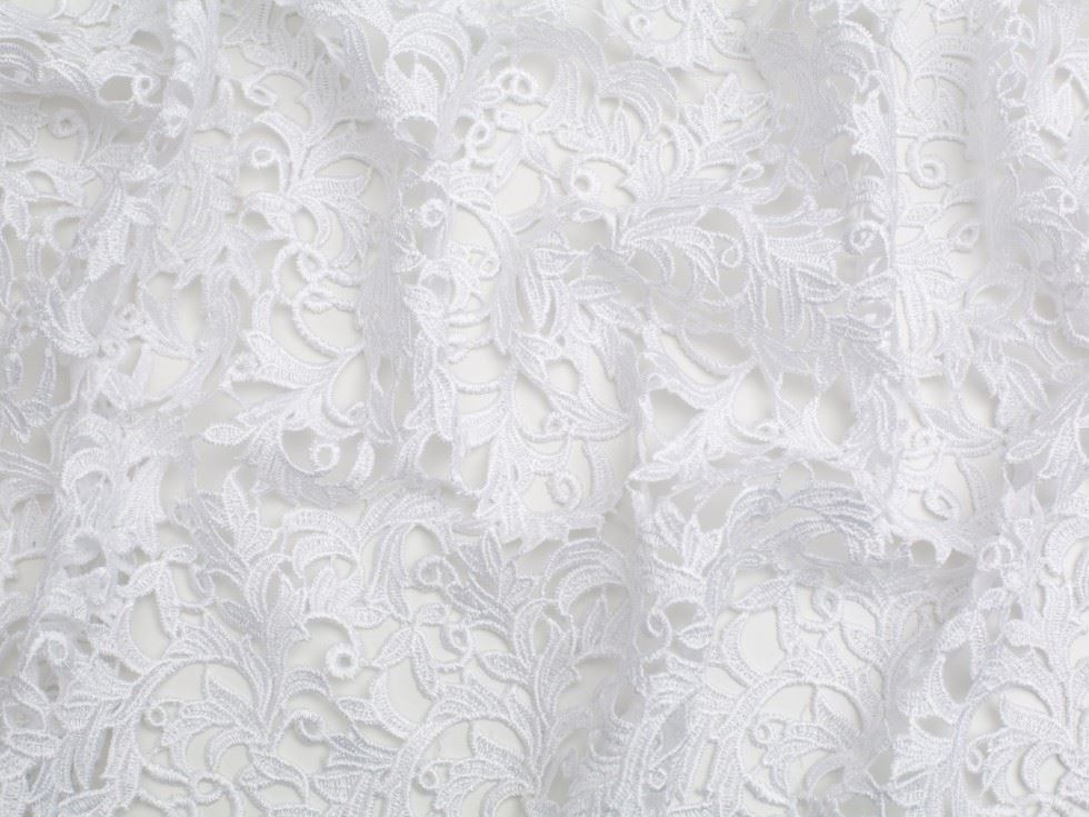 Minerva Core Range White Heavy Guipure Lace Fabric