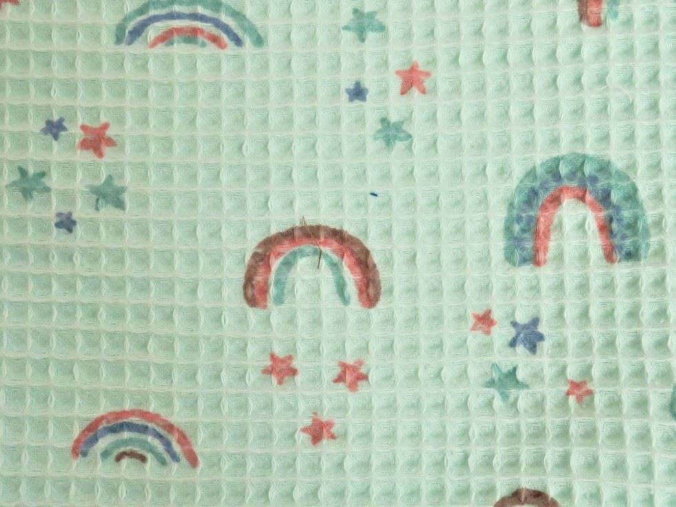 Textured Cotton Waffle Fabric Mint