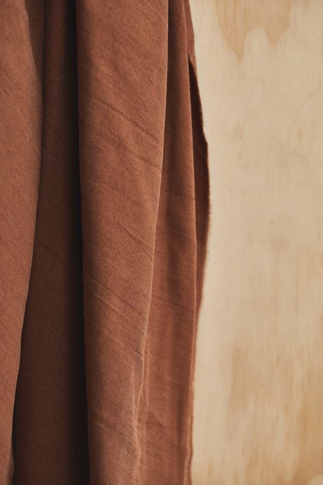Meet Milk Pecan Tencel Lyocell Crispy Crepe Fabric