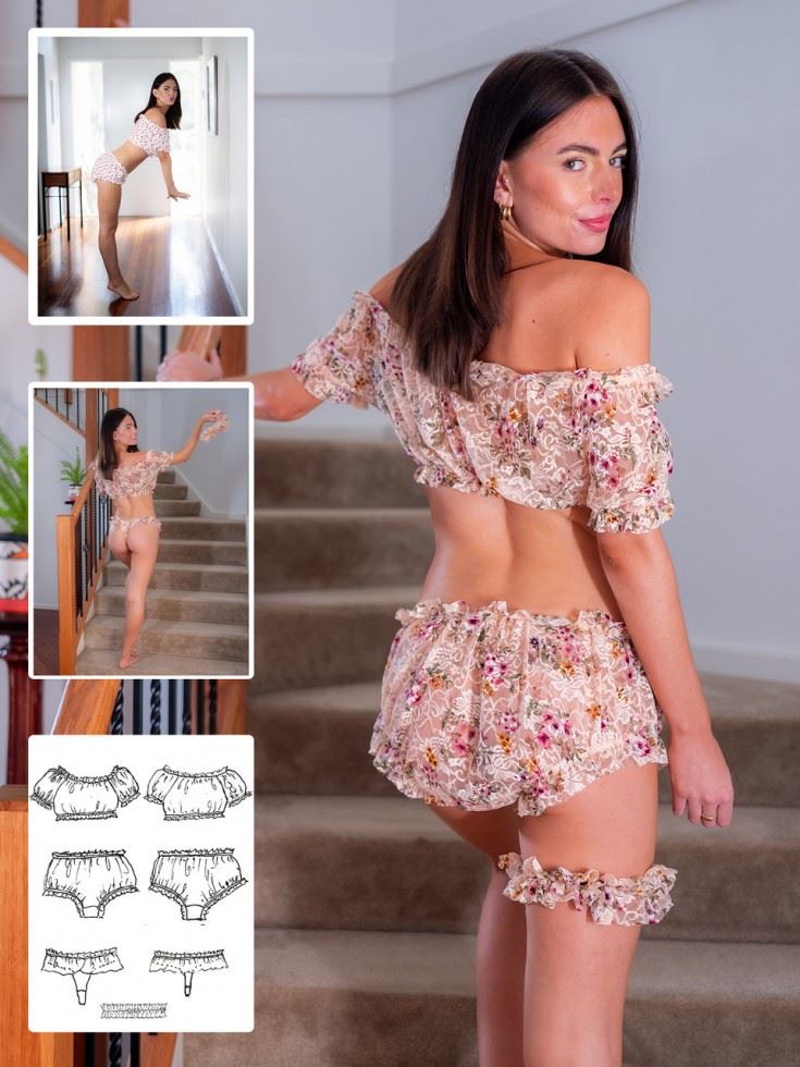 Booby Traps Paper Sewing Pattern Simona Scanties Set
 