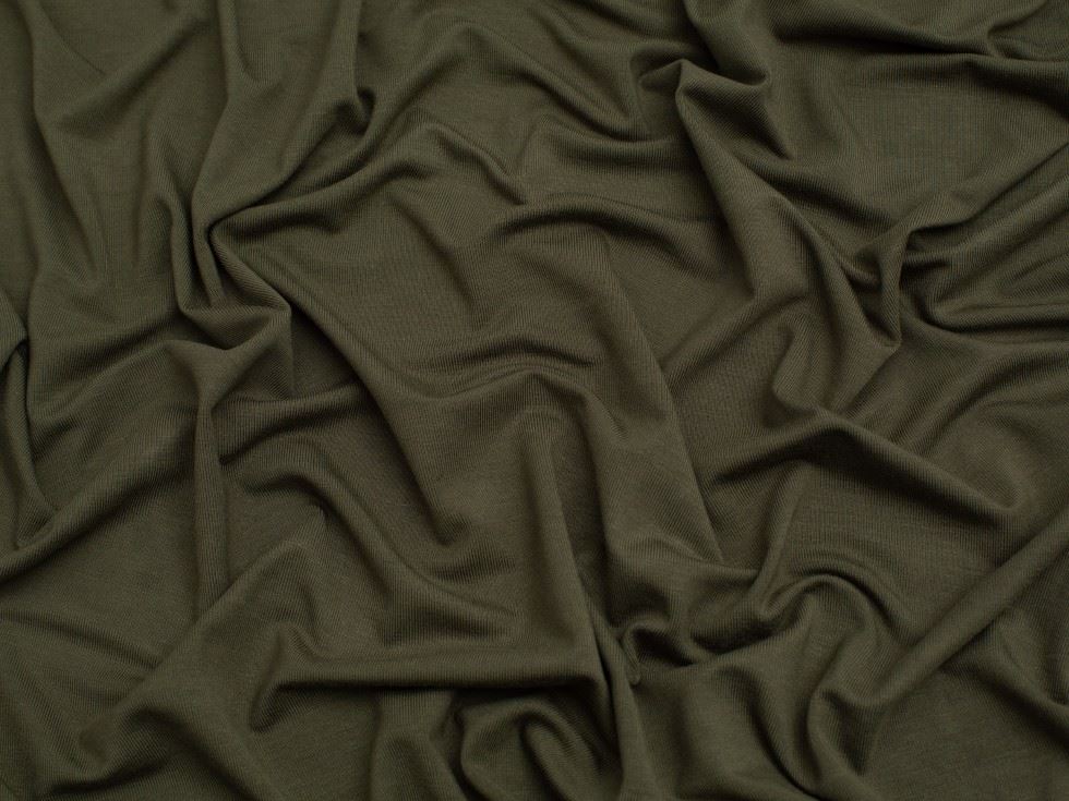 Minerva Core Range Olive Bamboo Jersey Stretch Knit Fabric
